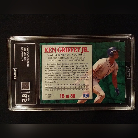 1994 Post #15 Ken Griffey Jr. Seattle Mariners TAG 8.5 NM/MT+ Baseball Card OBO - Picture 2 of 2